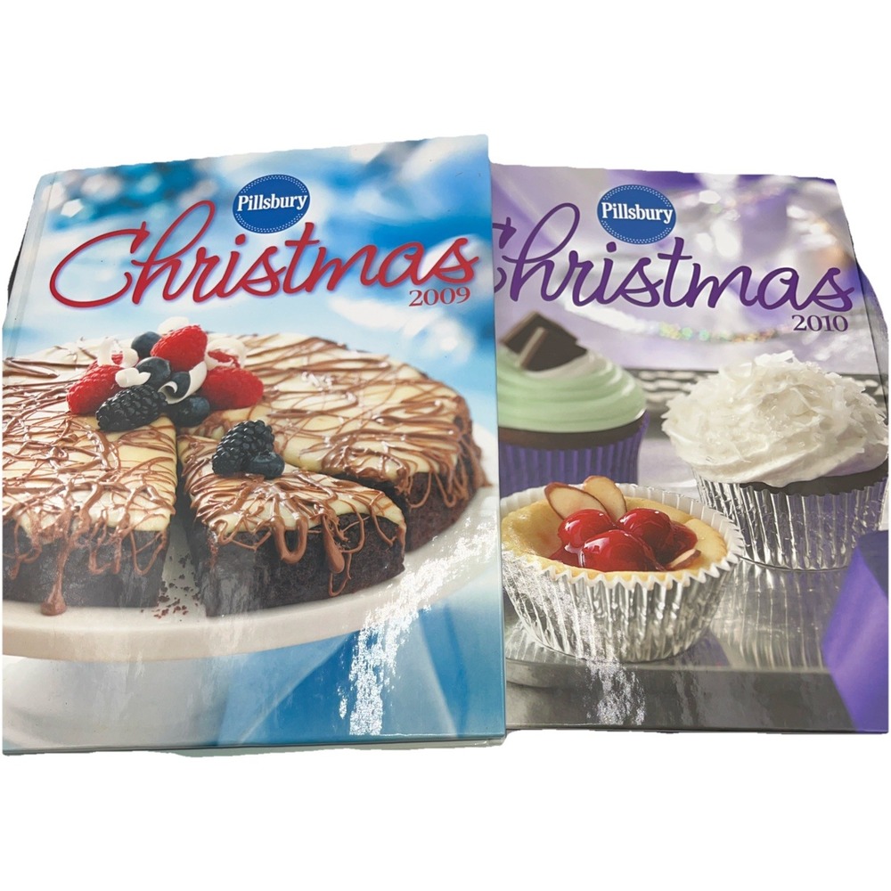 Pillsbury Christmas Hardcover Cookbook‎ Bundle Of 2 2009-2010